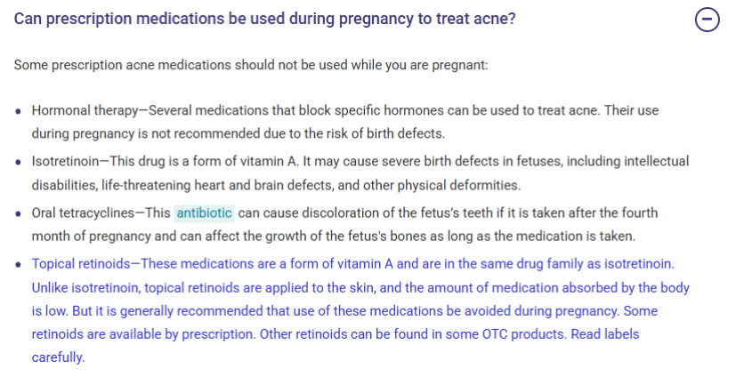 ACOG guidance on retinoids during pregnancy