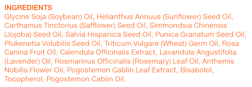 Bio-Oil Natural ingredients list
